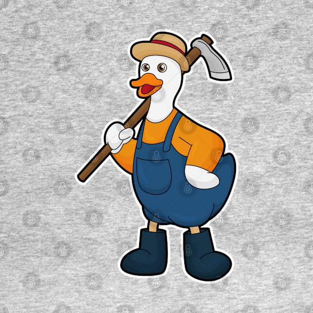 Duck as Farmer with Hoe by Markus Schnabel